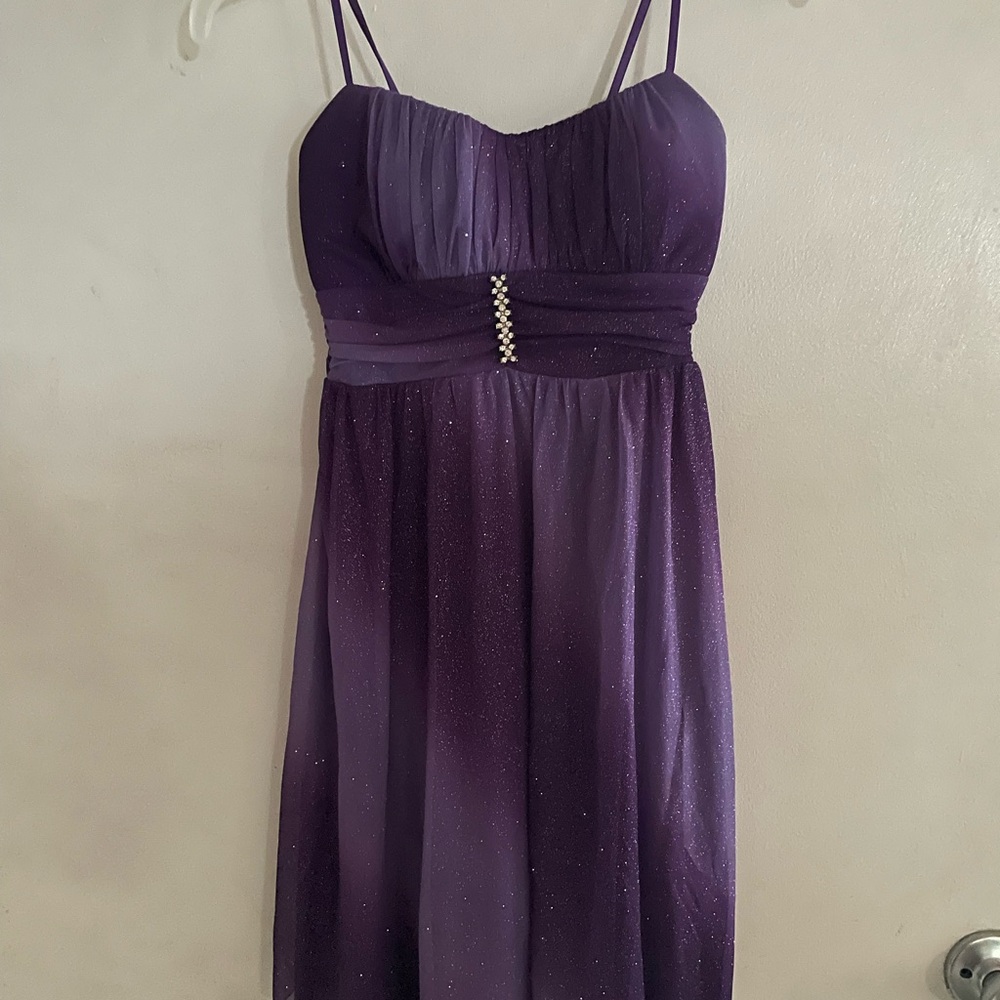 Elegant Purple Spaghetti Strap Dress